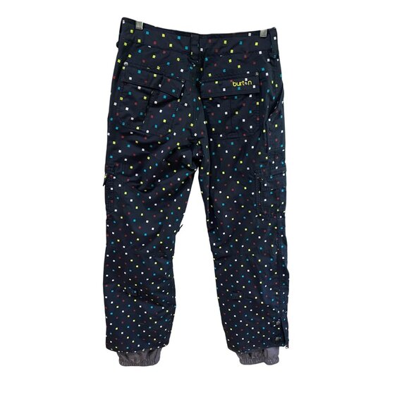 Burton Womens Snowboard Pants Size S Tall Black Multicolor Dot Pattern Waterproo - Picture 2 of 9